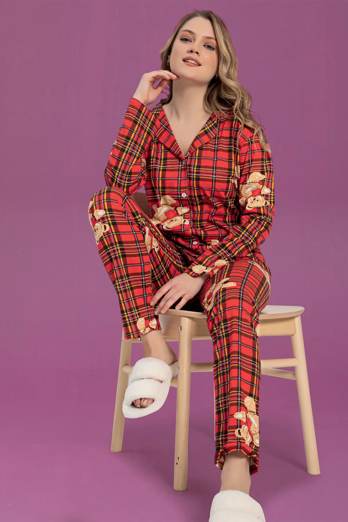 STRAWBERRY  Pyjama-Set aus Baumwolle mit Knöpfen
