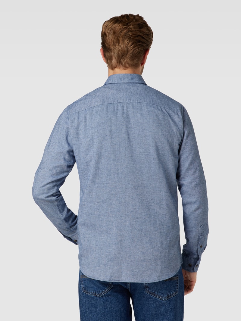 Regular Fit Freizeithemd mit Button-Down-Kragen Modell 'CLASSIC' in hellblau meliert