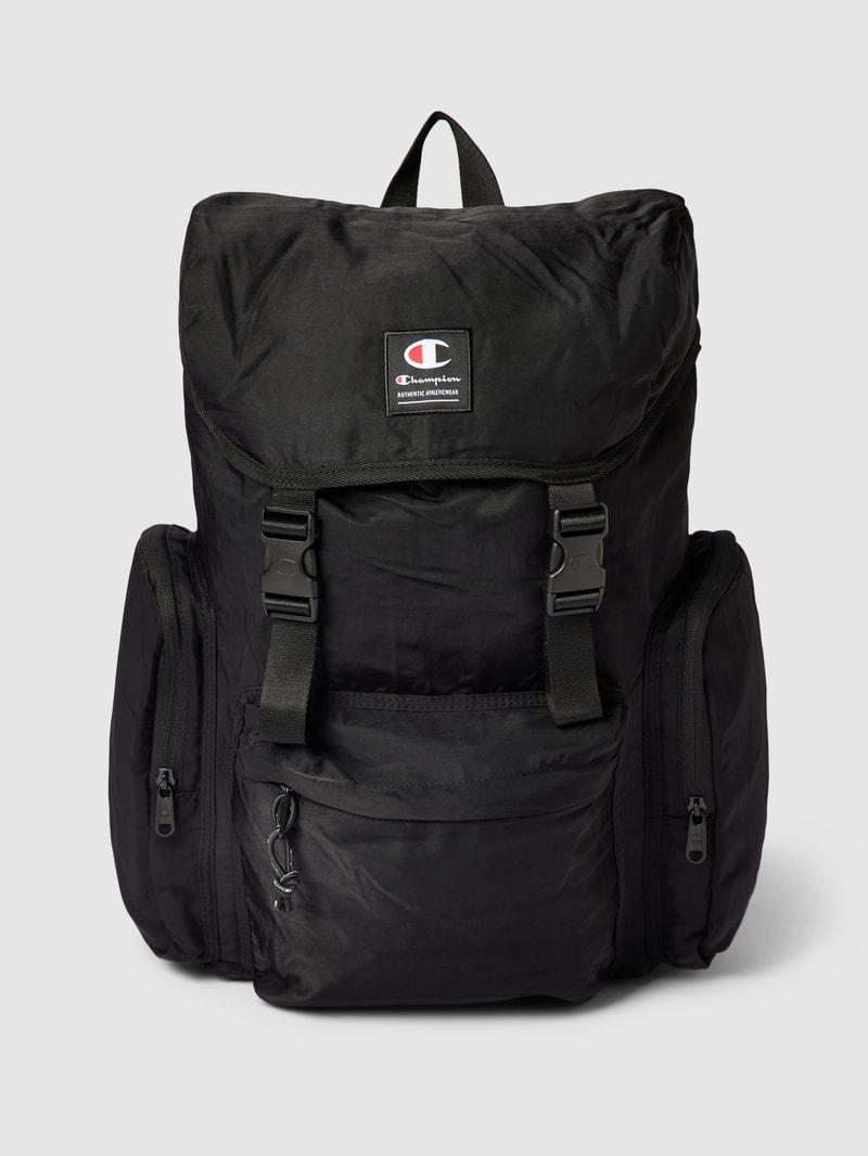 Rucksack mit Label-Patch in schwarz