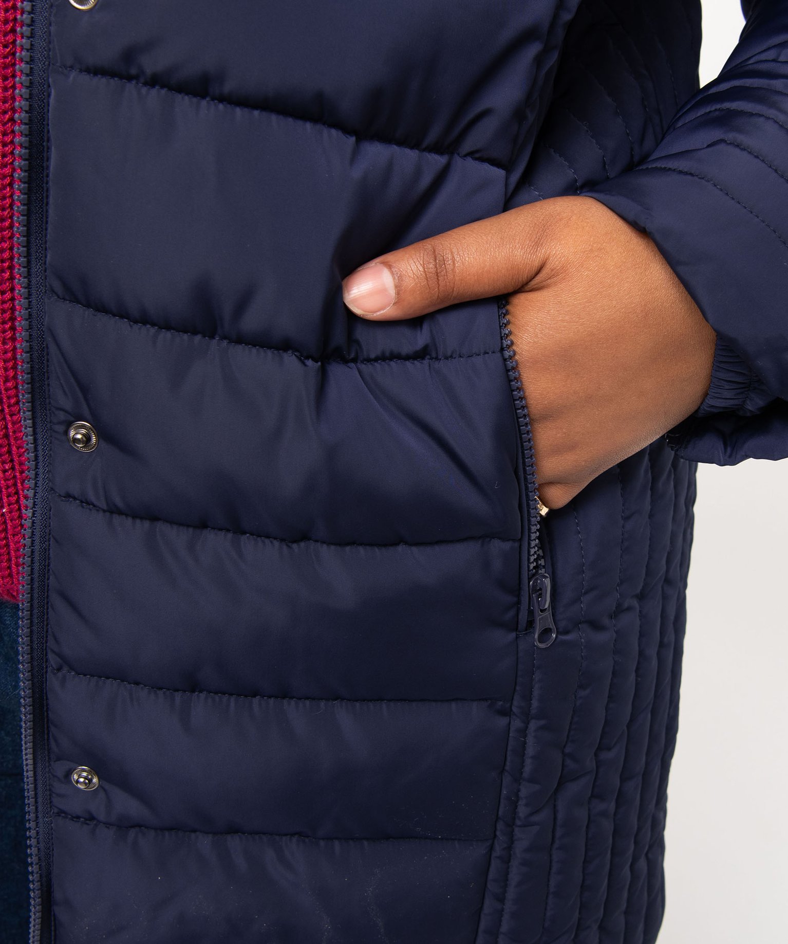 Manteau femme grande taille matelassé avec col doublé bleu | GEMO