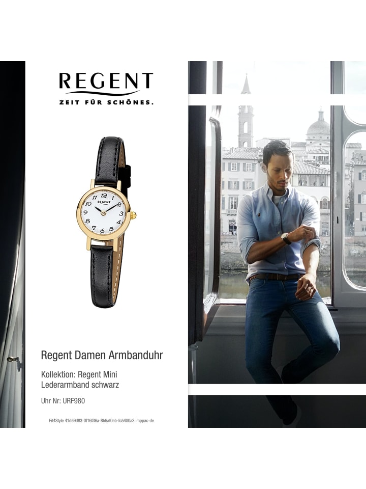 Regent Armbanduhr Regent Mini schwarz klein (ca. 20mm) günstig kaufen onesize
