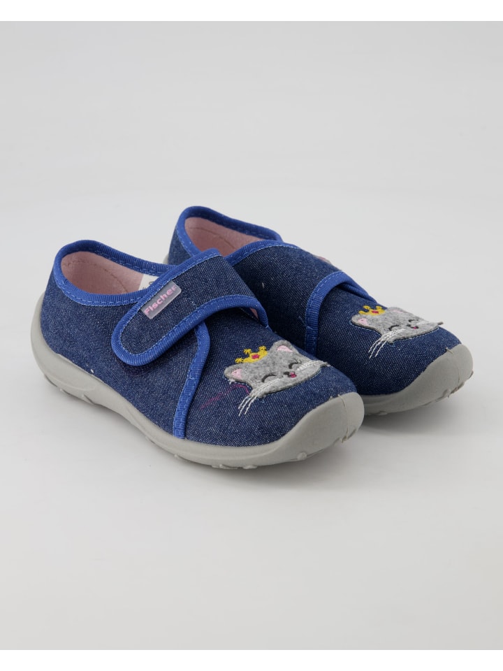 Fischer Hausschuhe in Blau günstig kaufen