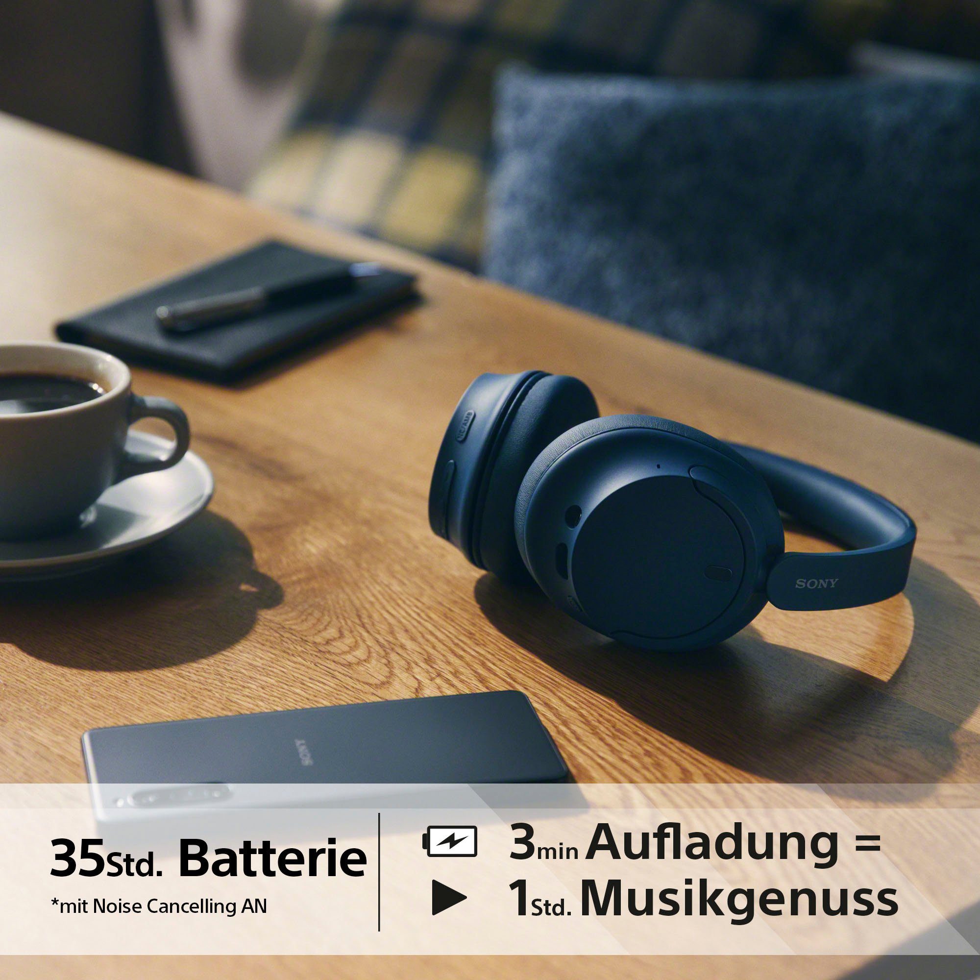 Sony WH-CH720N Over-Ear-Kopfhörer (Freisprechfunktion, LED Ladestandsanzeige, Multi-Point-Verbindung, Noise-Cancelling, Sprachsteuerung, integrierte Steuerung für Anrufe und Musik, Alexa, Google Assistant, Siri, Bluetooth)