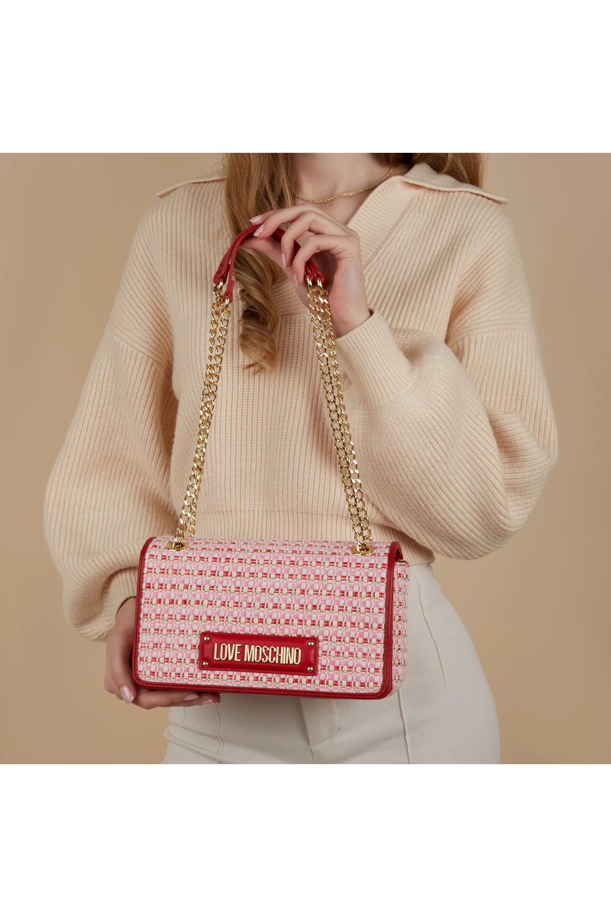 1'ASLAN  Love Moschino Damen Schultertasche Rot Jc4242pp0ikc150a