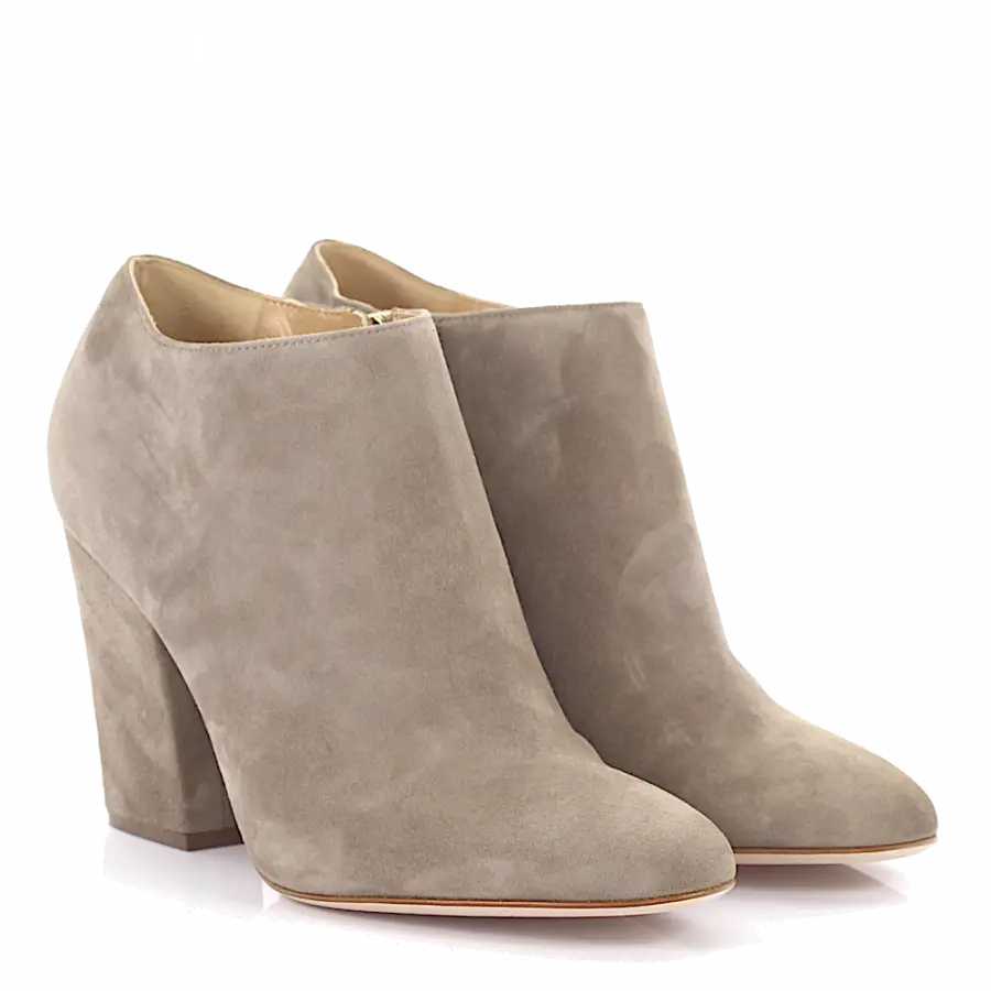 Sergio Rossi - Stiefeletten Grau Veloursleder Ziegenleder grau - grau