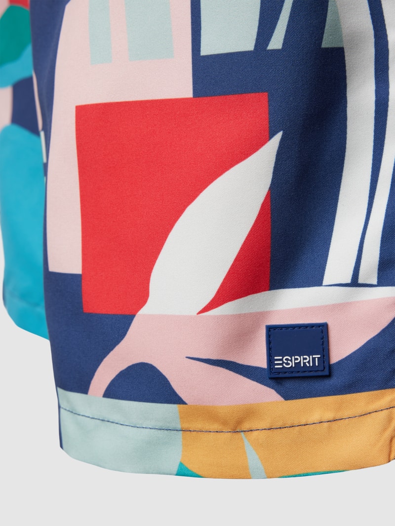 Badehose mit Allover-Muster Modell 'NEWPORT BAY' in blau