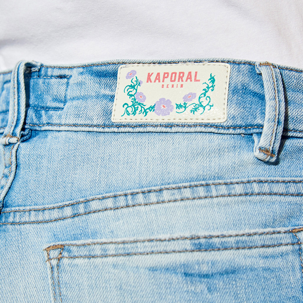 LALIF  Short en jean slim femme avec broderie