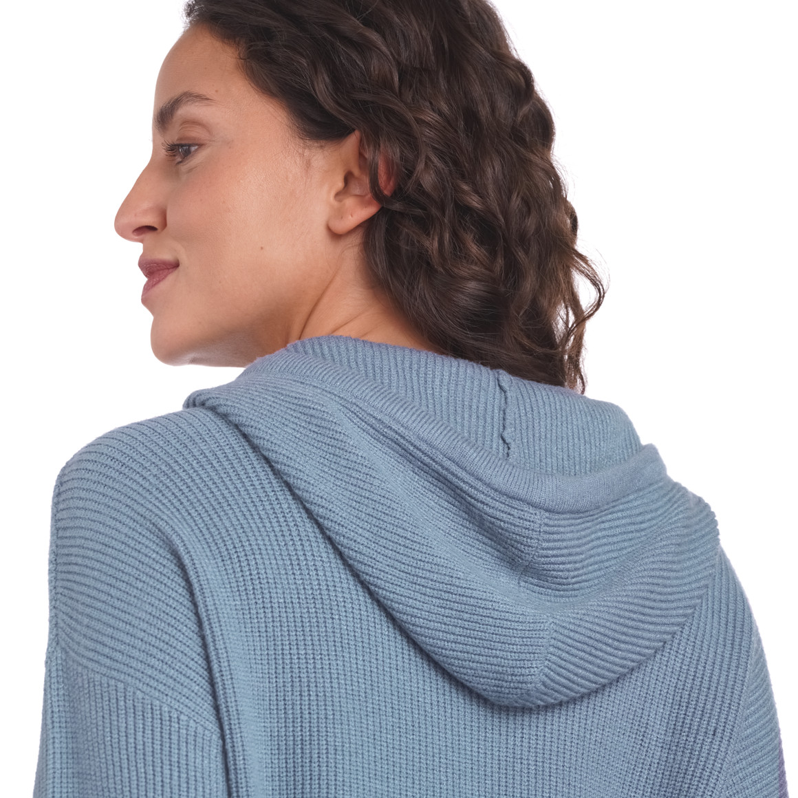 Damen Strickpullover mit Kapuze