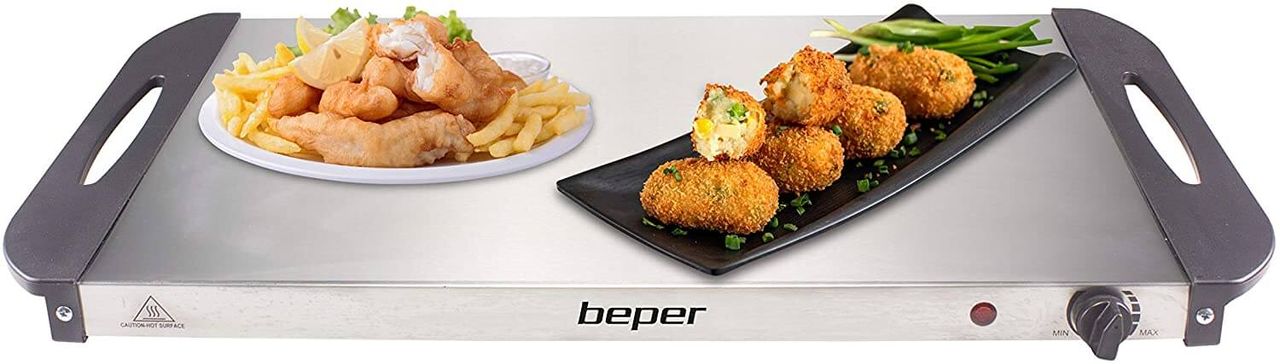 beper BEPER P101TEM001 Buffetwärmer aus Stahl/Kunststoff Grau metallic Essenswärmer Warmhalter Chafing Dish