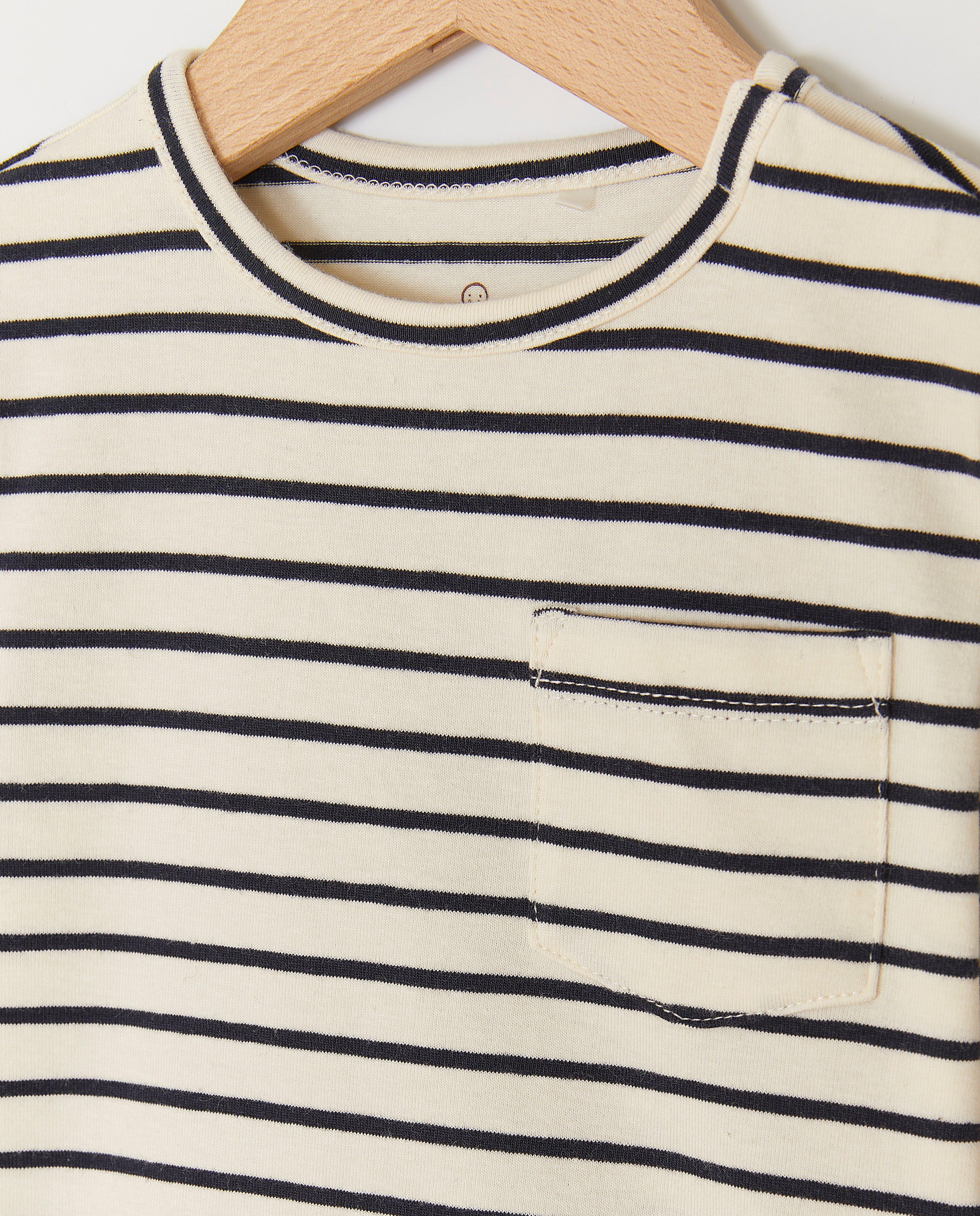 Tricou cu mânecă lungă Cuddles and Smiles cu dungi albastru închis