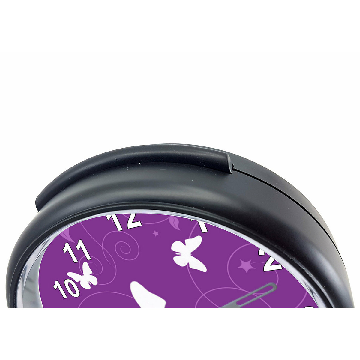 Kinder Funkwecker personalisiert mit Namen Schmetterling Ornamente Atom-/Funkuhr, 12-Stunden-Anzeigeformat, Schlummerfunktion, Nachtlicht, Geräuschlos/Ohne Ticken