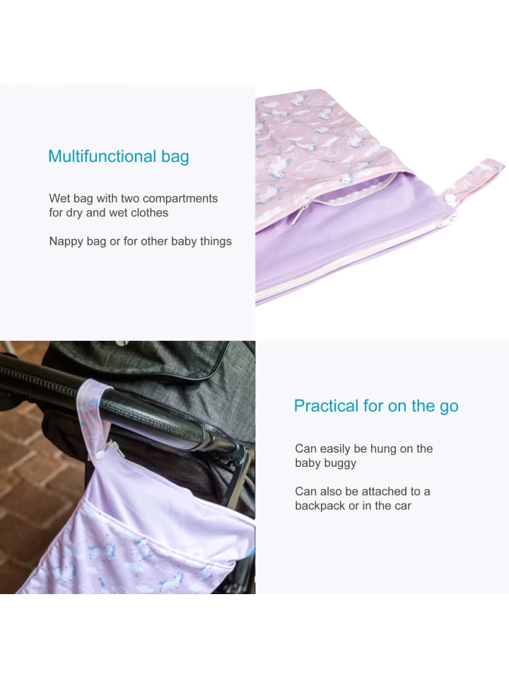 Intirilife Wickeltasche Nasstasche Windeltasche Wetbag Wasserfest in Rosa günstig kaufen onesize