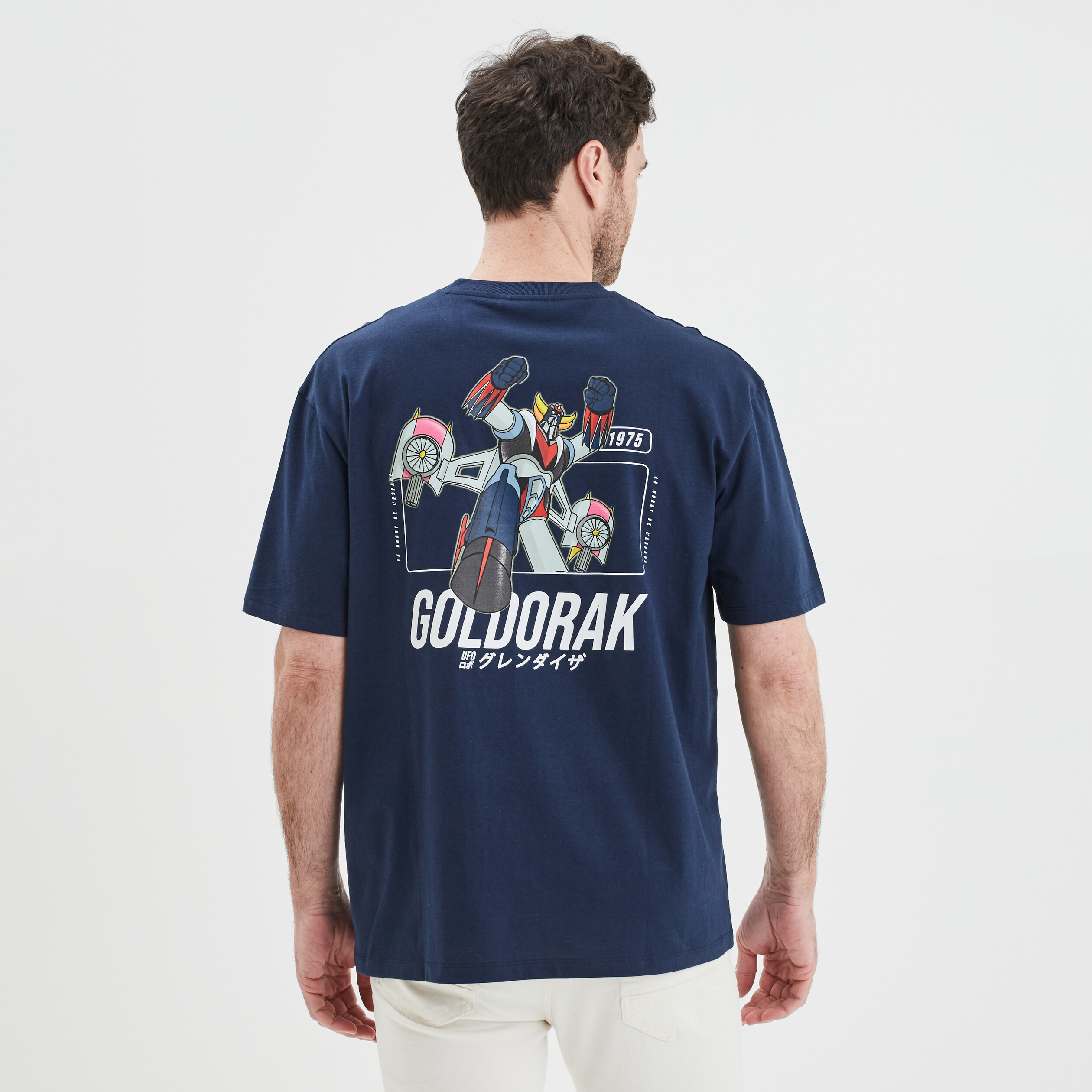 T-shirt oversize Goldorak bleu marine homme | La Halle