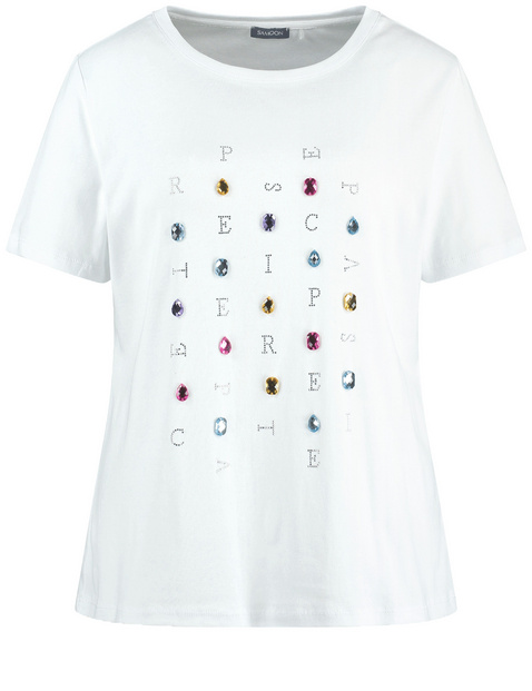 Baumwoll T-Shirt mit Glitzersteinen