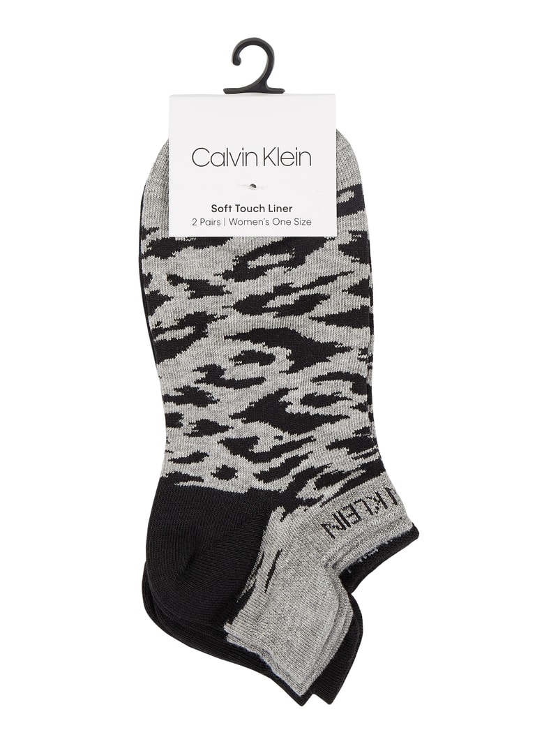 Sneakersocken aus Viskosemischung im 2er-Pack in dunkelgrau