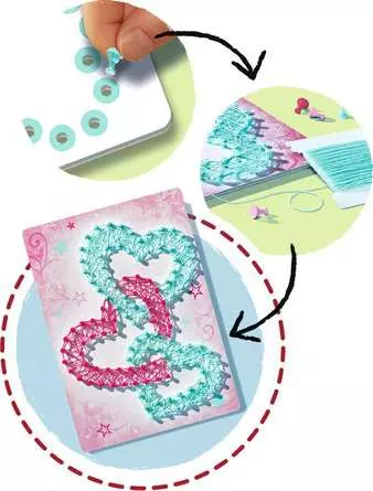 String Art Herz - Bastelset für Kinder ab 6 Jahren