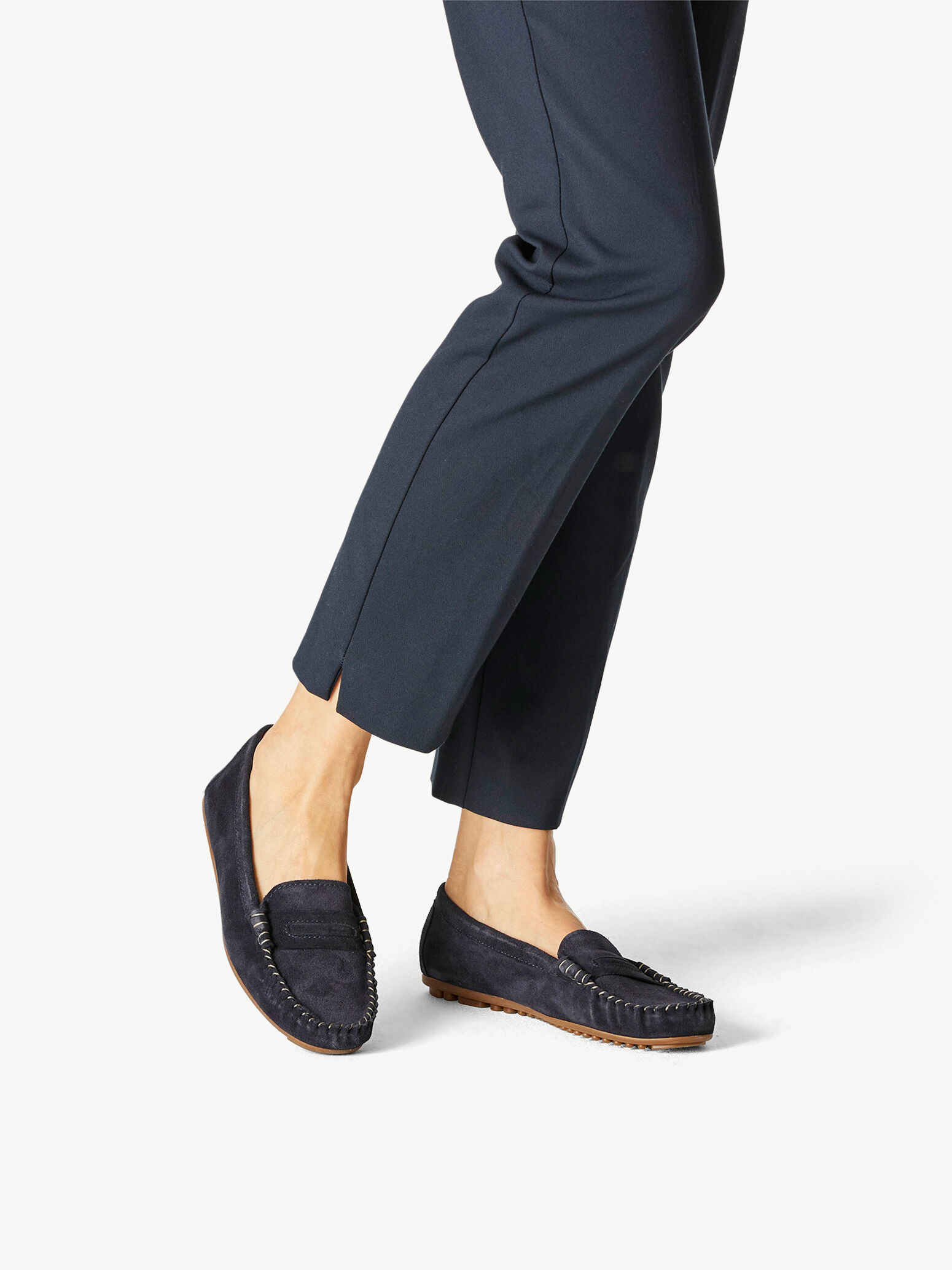 Mocassin en cuir - bleu