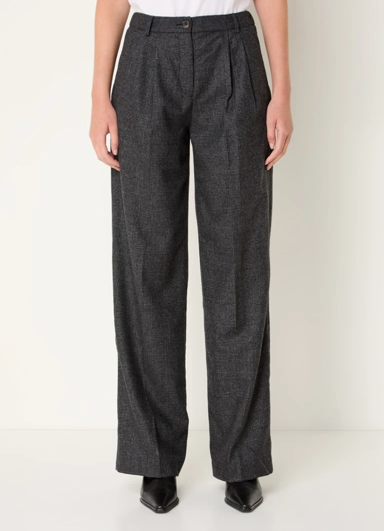Pantaloni largi din amestec de lână Gerard Darel Norelle cu talie înaltă