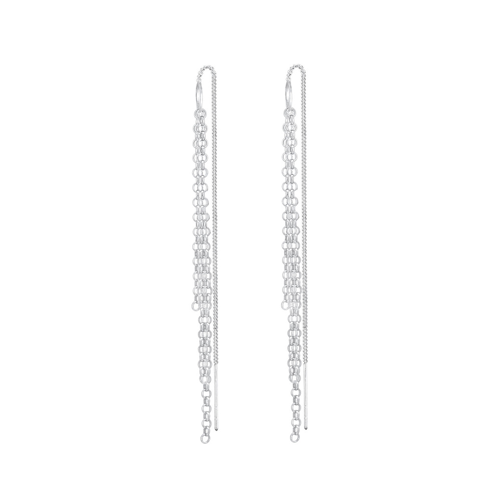 Elli Elli Boucles d'Oreilles Femmes Pendentif d'oreilles Chaînes Traversante en Argent Boucles d'oreilles