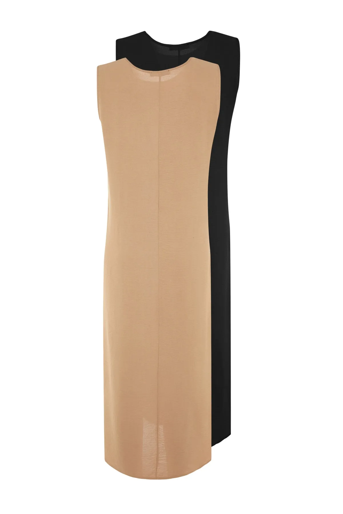Trendyol Modest  Schwarz-Beige 2er-Pack Unterwäsche Aerobin Woven Lining Dress TCTSS23EB00146