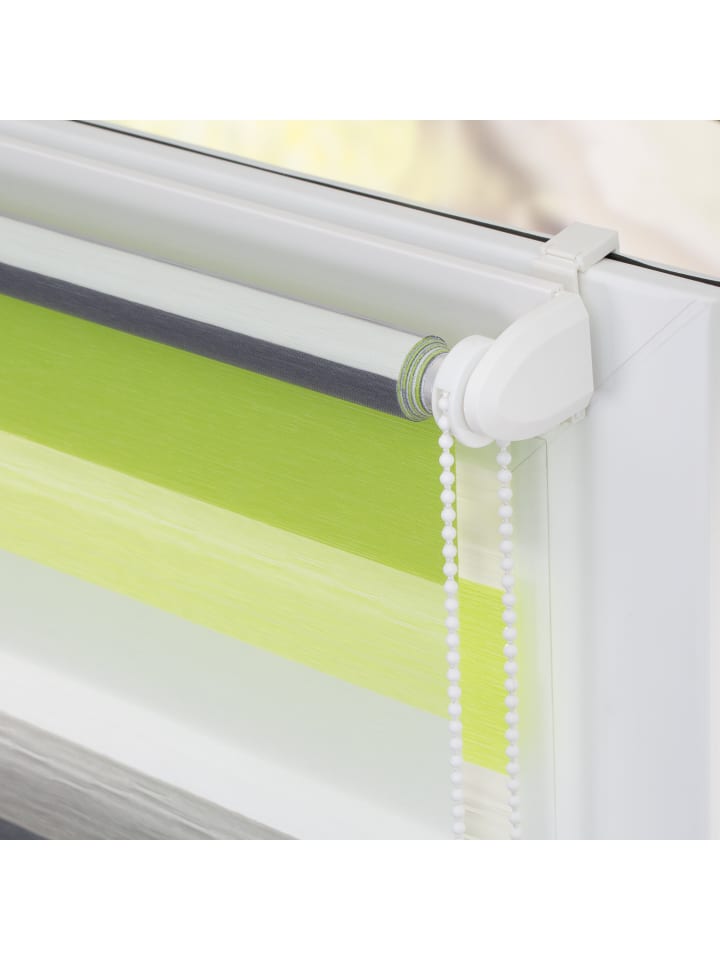 Lichtblick Doppelrollo in Grün - Grau - Weiß günstig kaufen