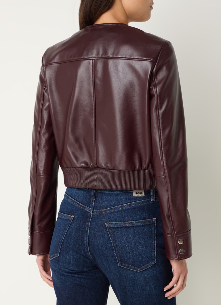 HUGO BOSS Samarie lambskin jacket with flap pockets