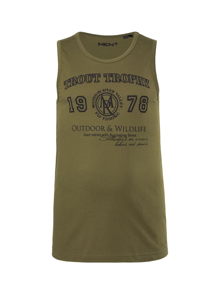 Men Plus Tank Top in dunkles olive günstig kaufen