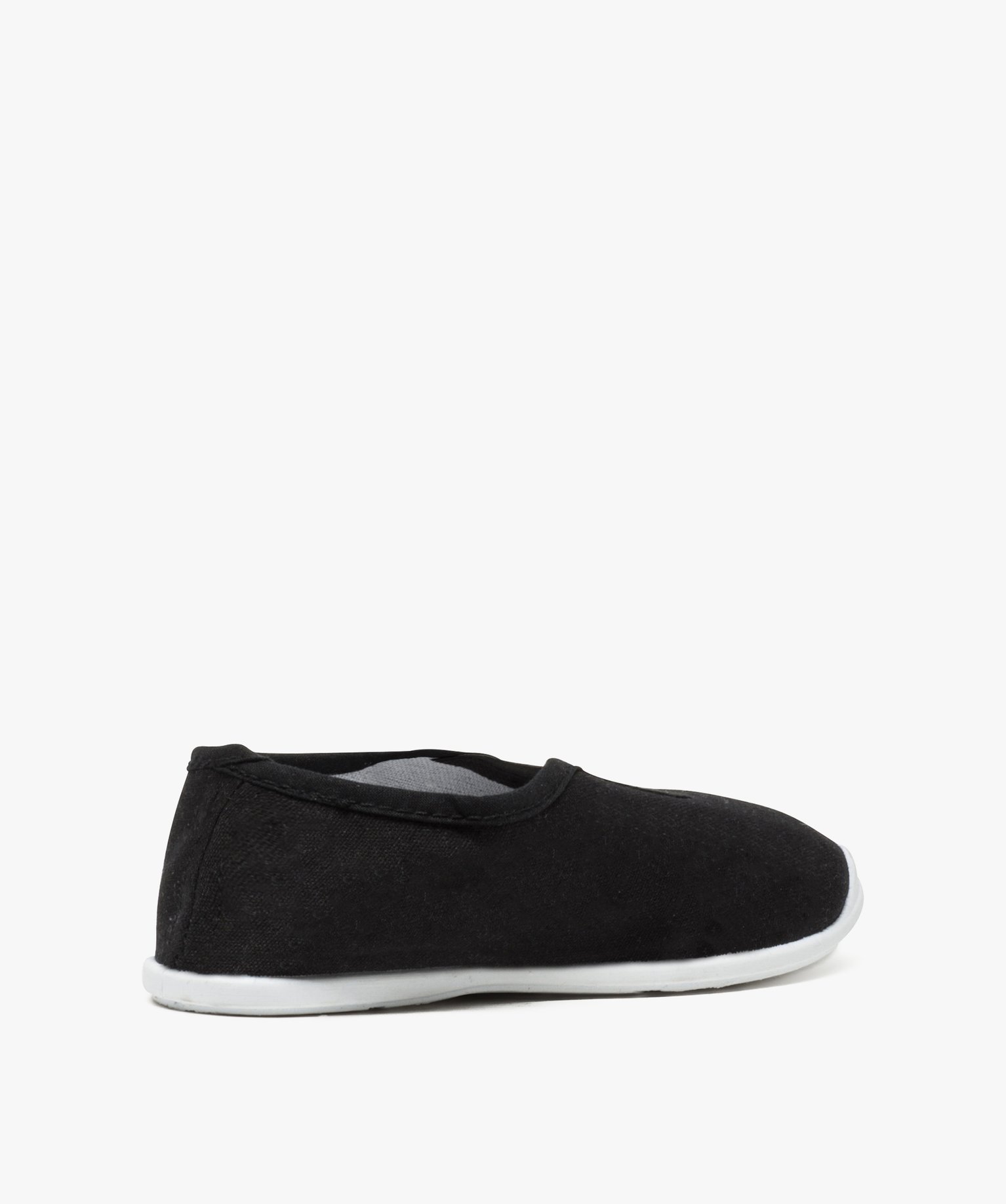 Chaussons rythmiques en toile unie avec élastique noir | GEMO