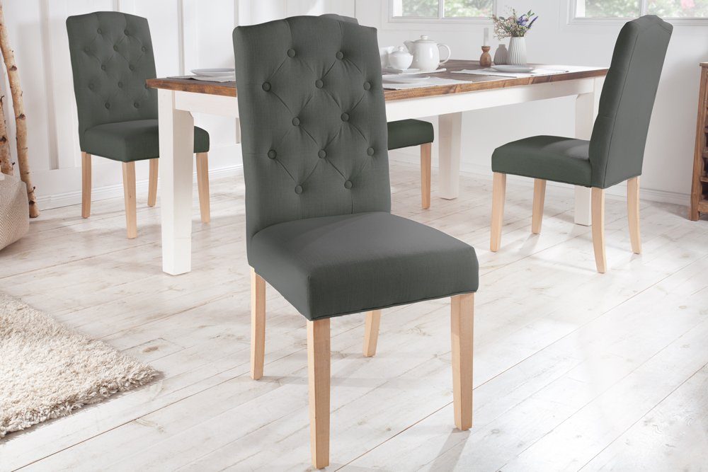 riess-ambiente Polsterstuhl CASTLE grau (Einzelartikel, 1 St), Esszimmer · Stoff · Massivholz · Landhausstil