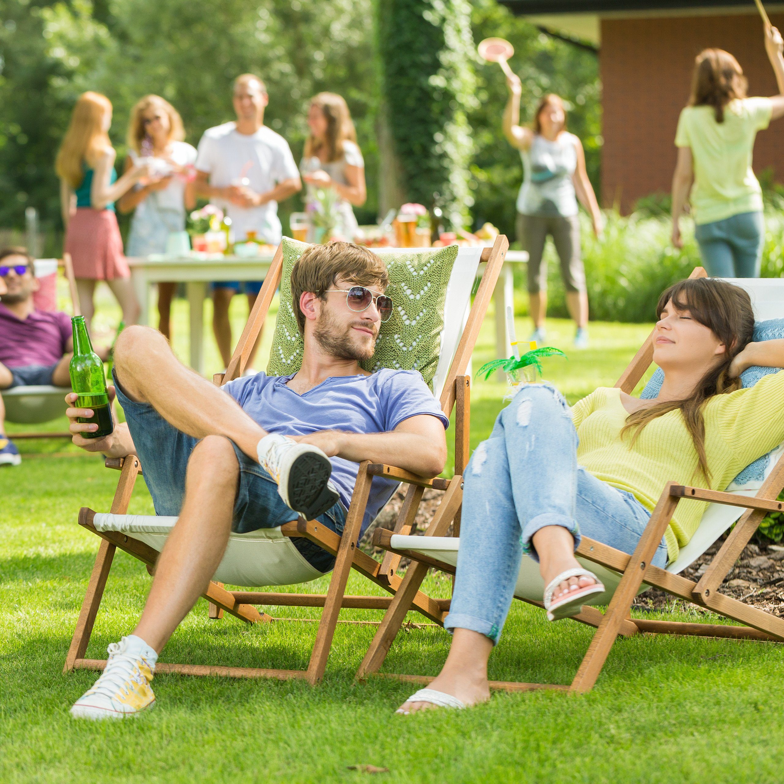 relaxdays Sonnenschirm Sonnenschirm rechteckig 200 x 120 cm, Natur