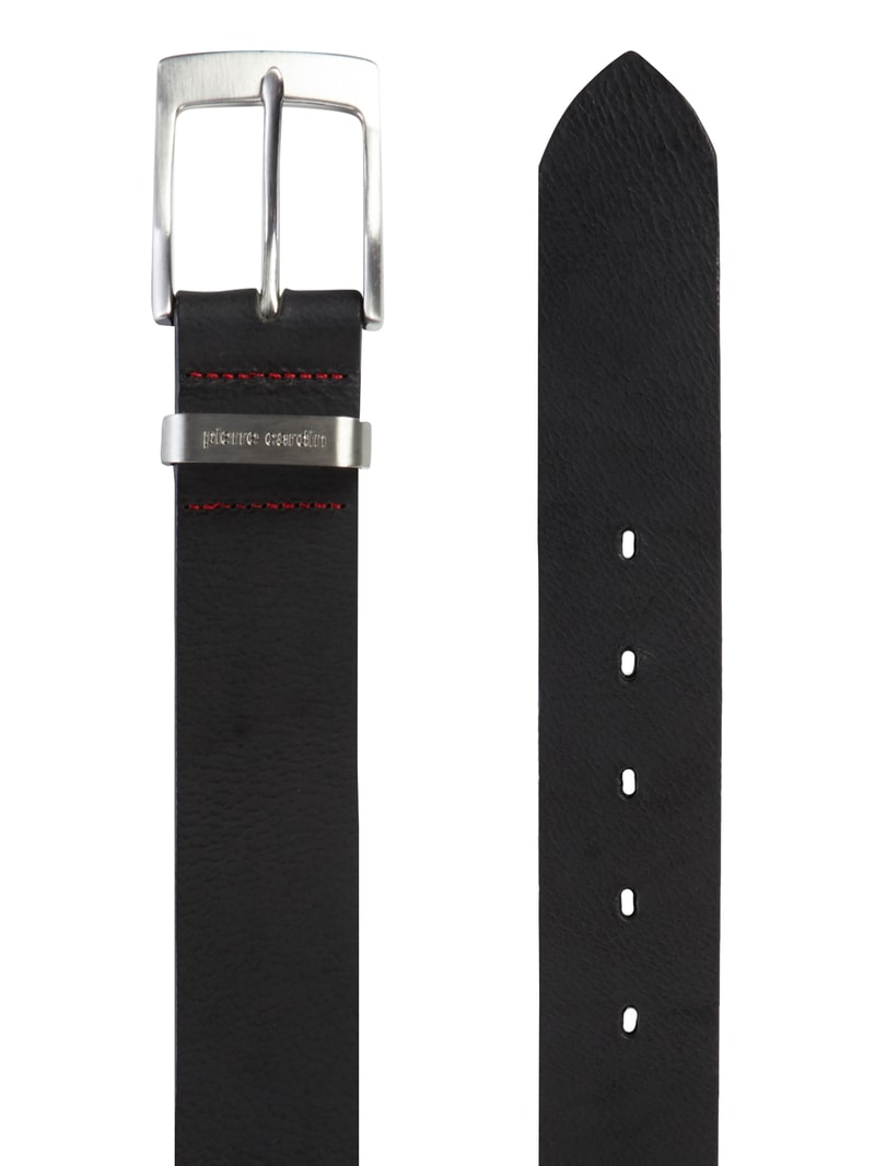 Ledergürtel mit Dornschließe in schwarz