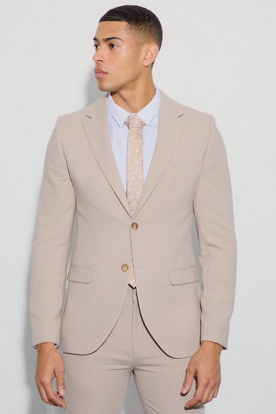 Einreihige Skinny Anzugjacke aus Jersey