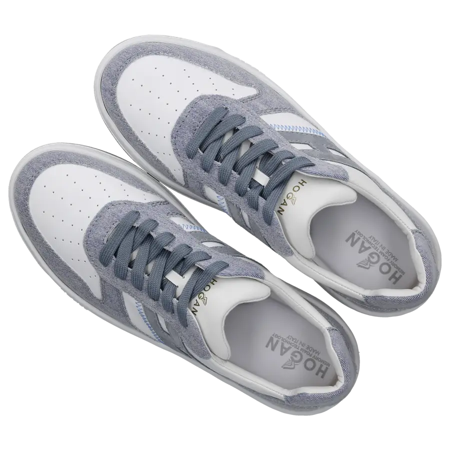 Hogan - Sneaker low H630 Kalbsleder Denim - weiß
