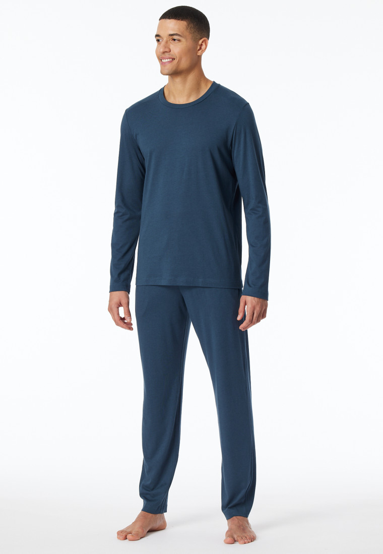 Schlafanzug lang dunkelblau - Modern Nightwear