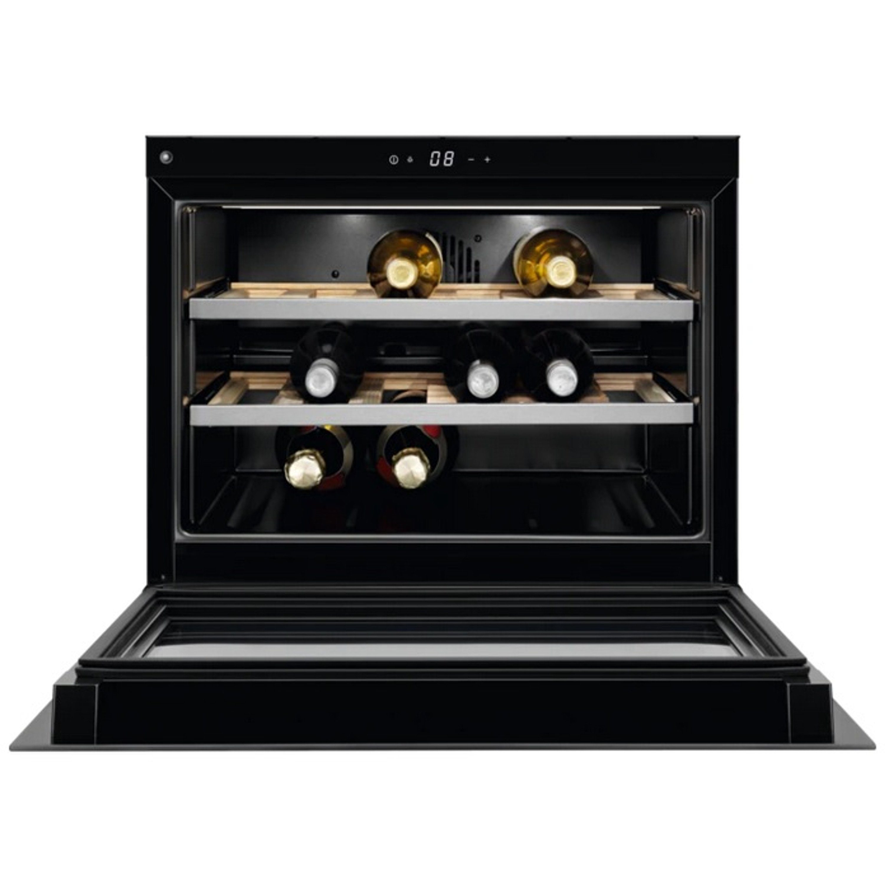 AEG Einbauweinkühlschrank KWK884520T,mit Touch-Bedienung, bis zu 18 Flaschen, Matt Black