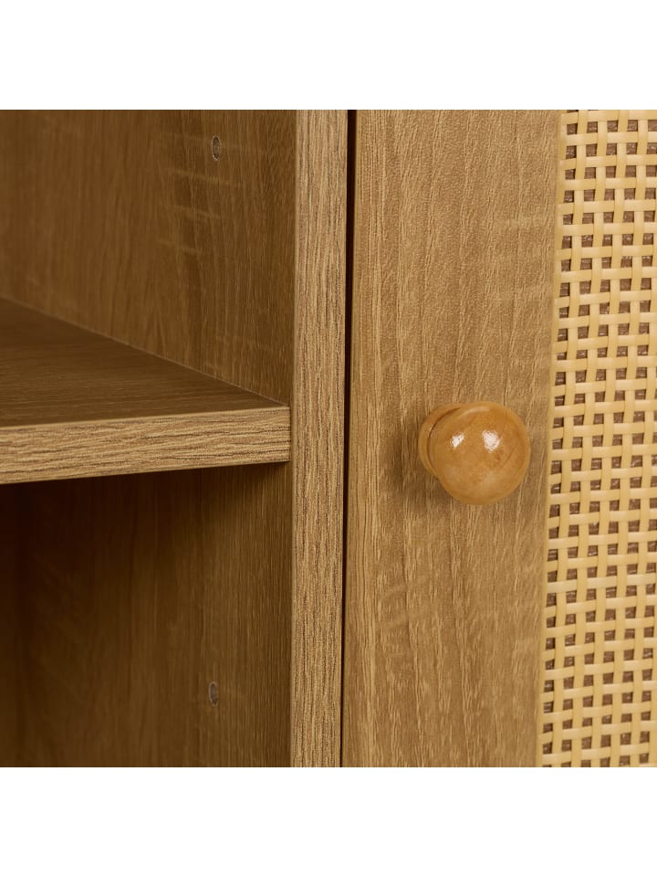 relaxdays Sideboard in Natur - (B)80 x (H)97 x (T)29 cm günstig kaufen onesize