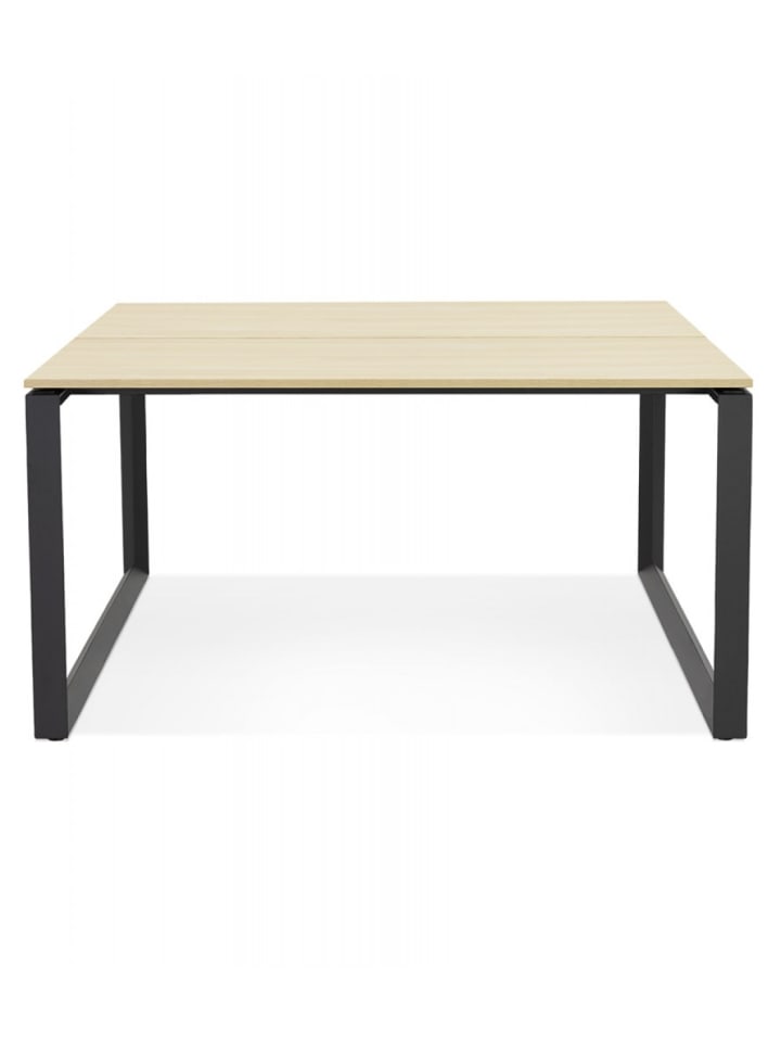 KADIMA DESIGN Bankschreibtisch aus Holz und Metall | Modernes Design in Beige-Schwarz günstig kaufen