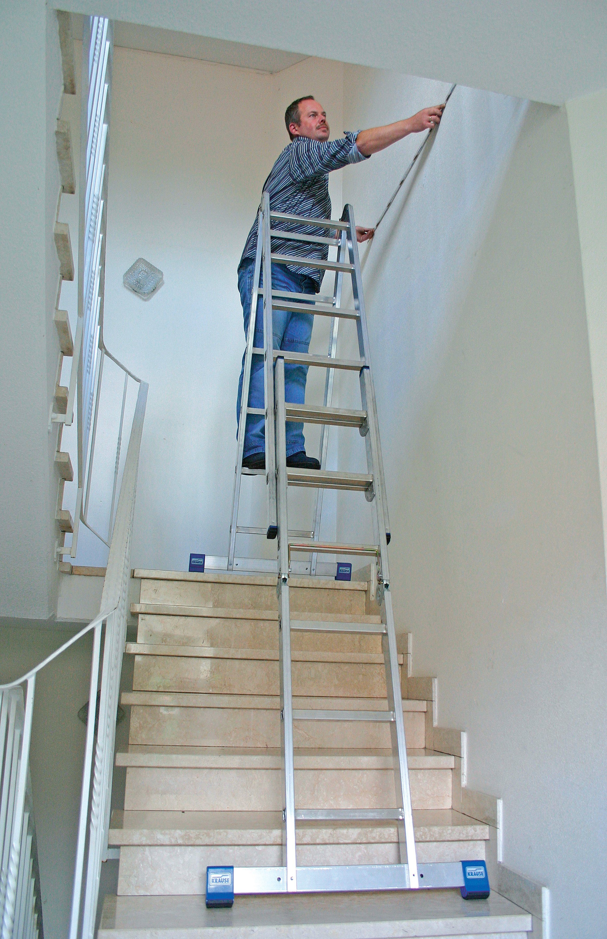 KRAUSE Gelenkleiter Stabilo, Combileiter mit 2x3 und 2x6 Sprossen