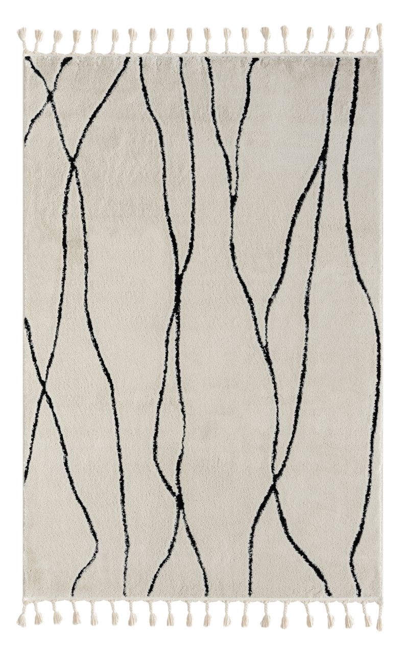 MyFlair Teppich Moroccan Refresh, 140 cm x 200 cm, Farbe weiß, rechteckig, Florhöhe 19mm