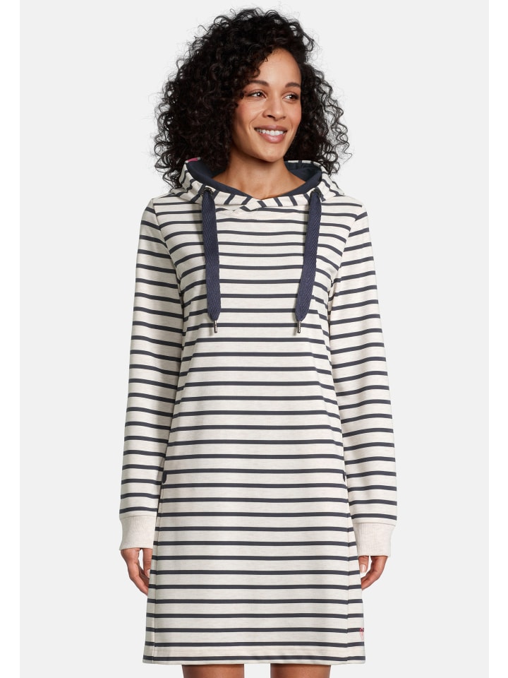 Salzhaut Knielanges Kleid (Midi) DAPHNE in Ecru-Navy günstig kaufen