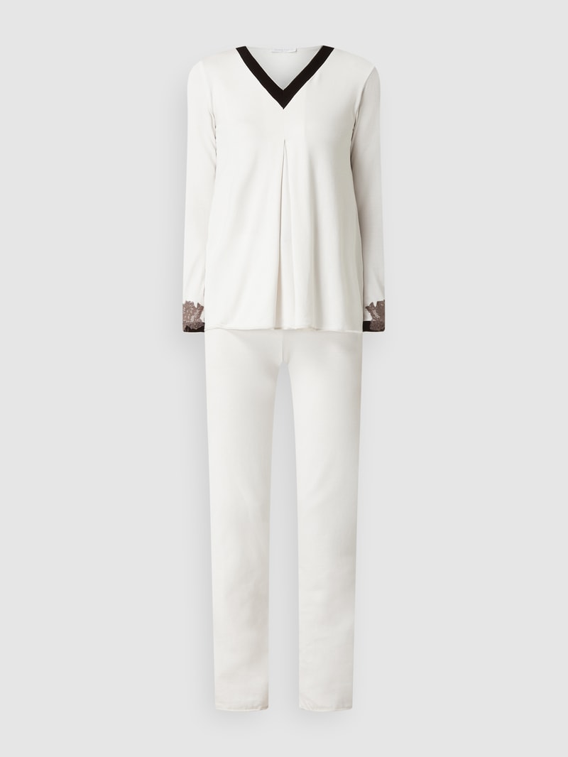 Pyjama mit Stretch-Anteil in offwhite