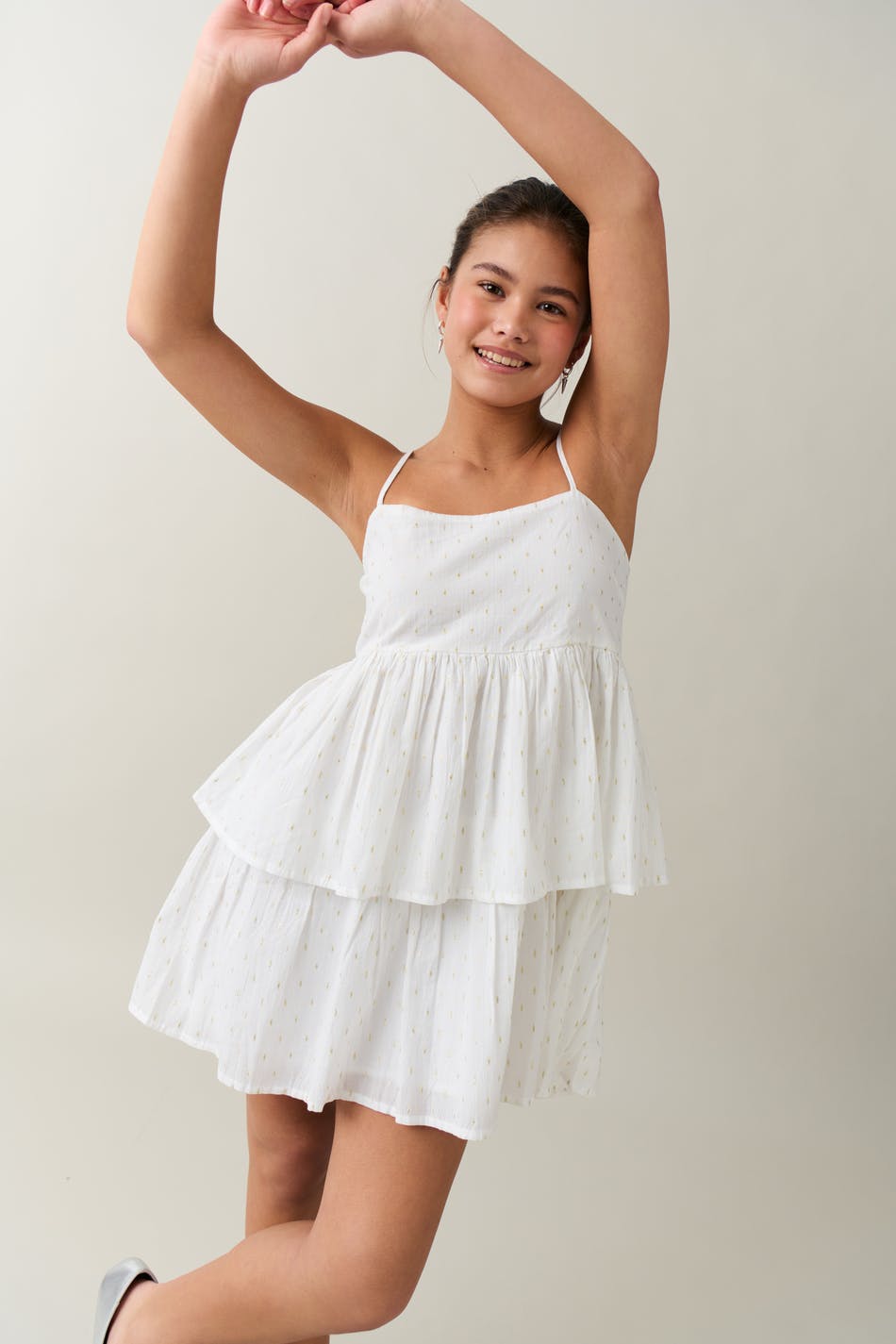 Y lurex frill dress