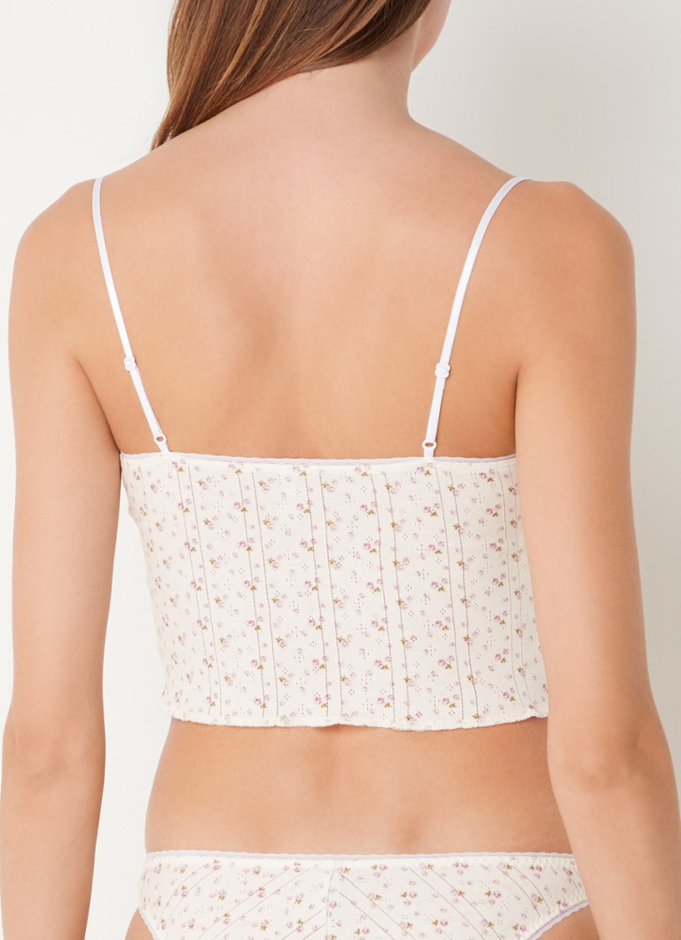 Cou Cou Intimates  The Cami crop top van biologisch katoen met bloemenprint