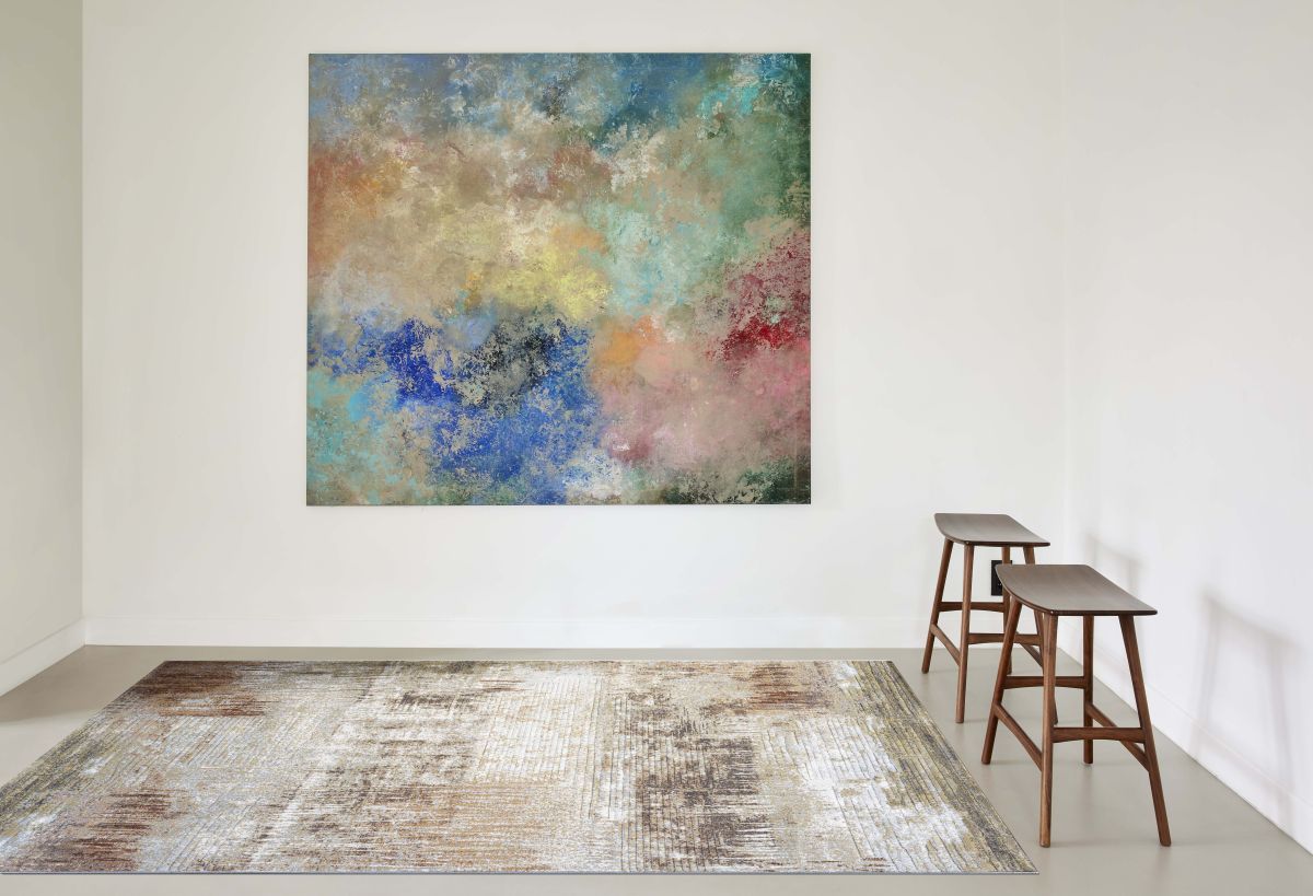 Webteppich Exellenza Grau-Braun-Terrakotta 80 x 150 cm