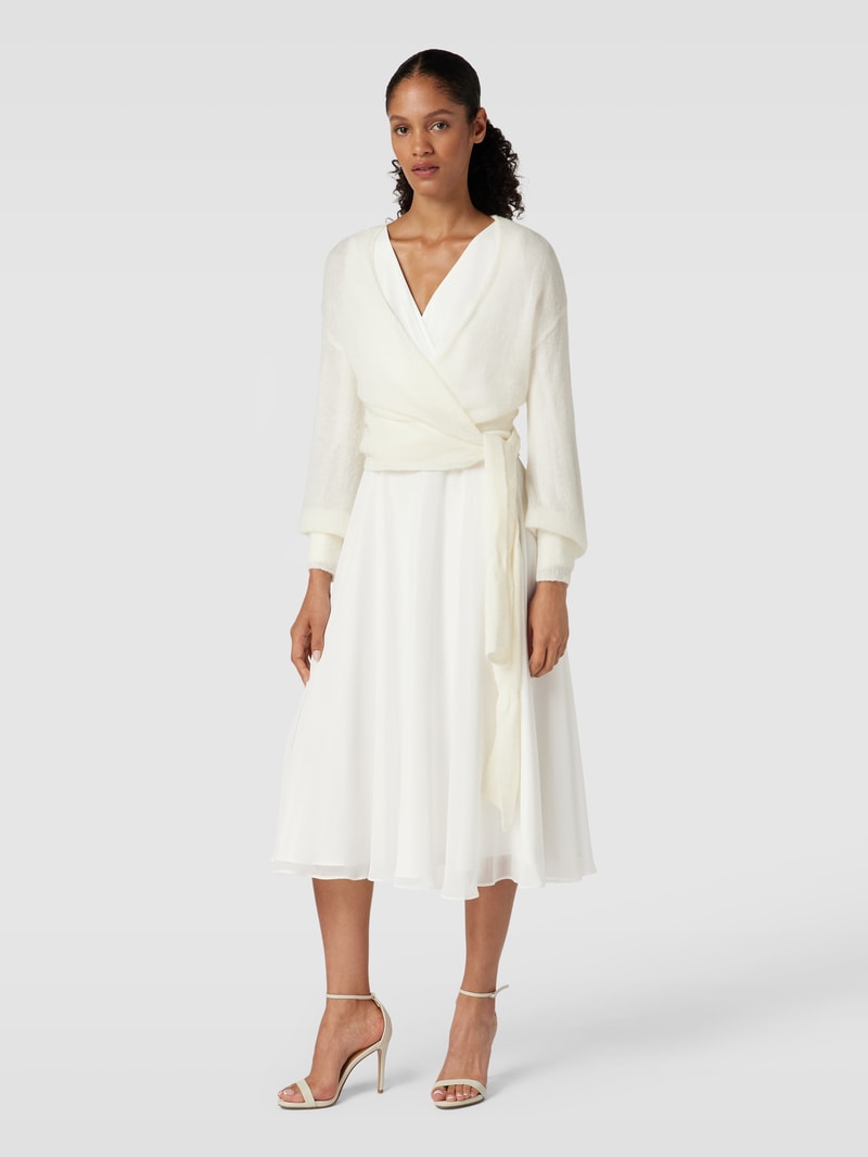 Cocktailkleid mit Bindegürtel in offwhite