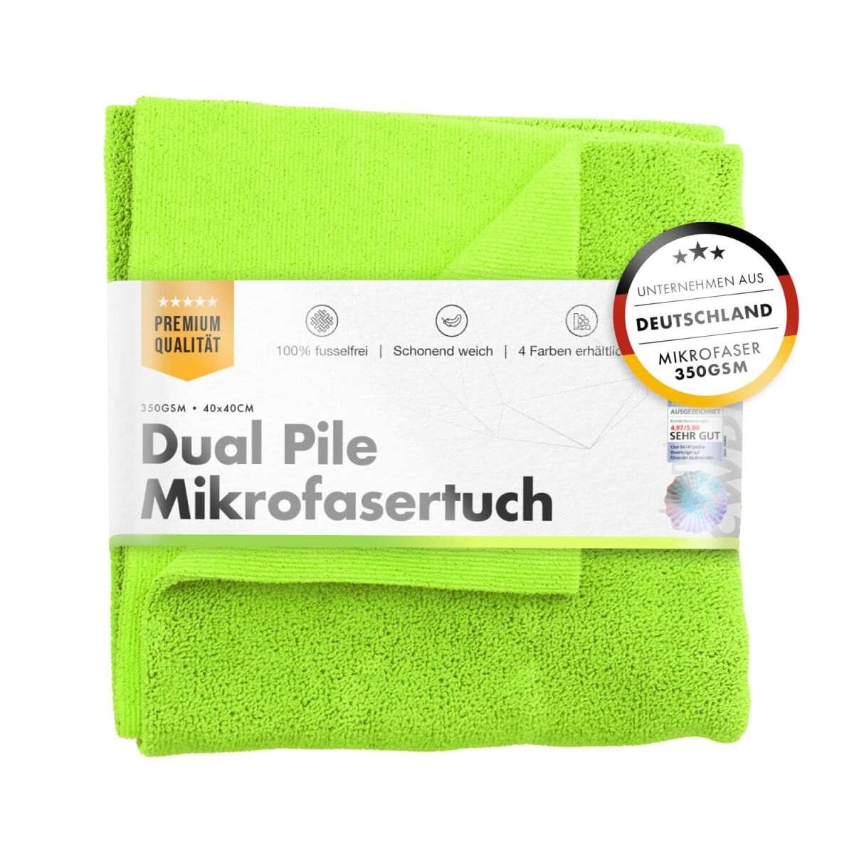 chemicalworkz Dual Pile Towel 350GSM Grün Allzwecktuch 40×40cm