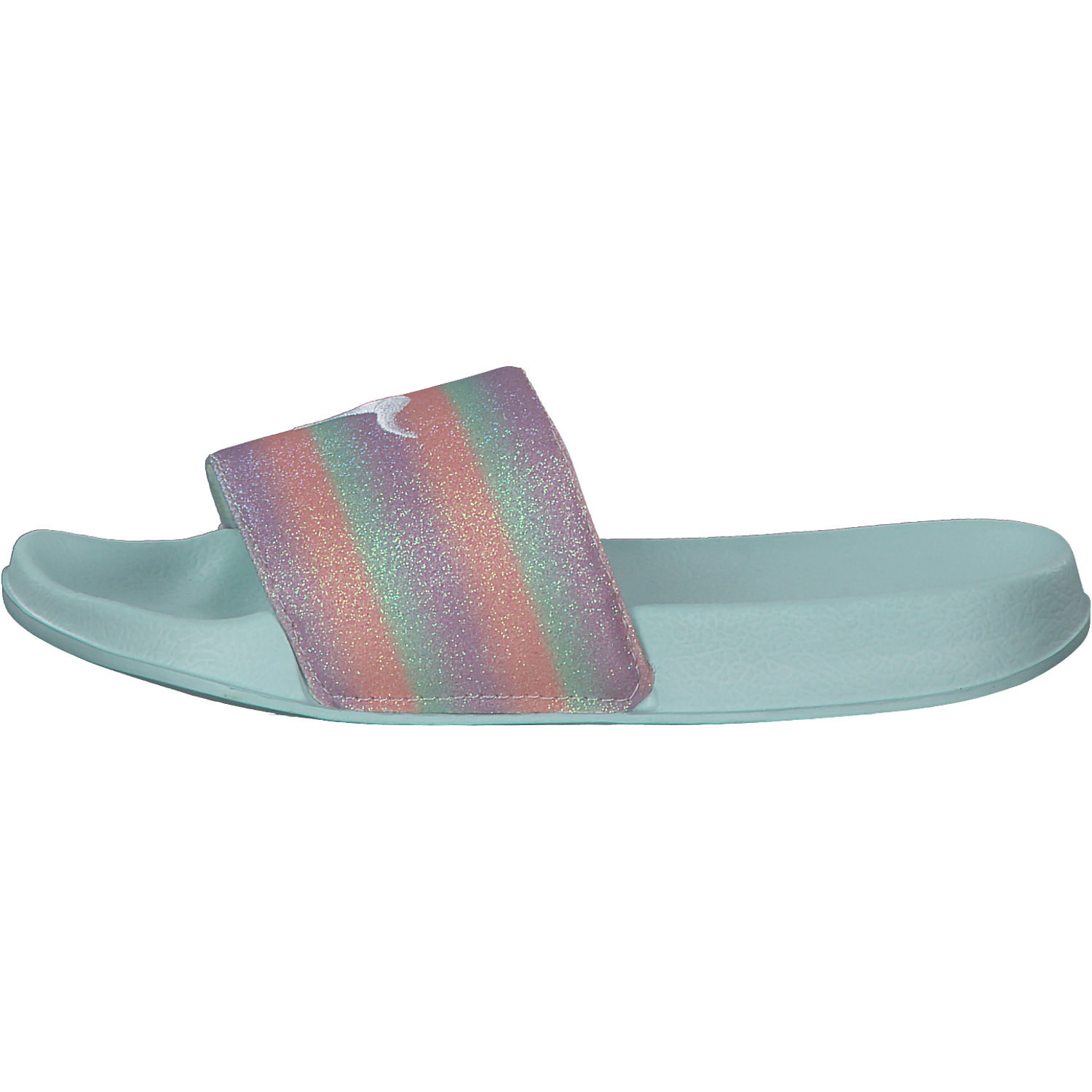 KangaROOS K-Slide Shine 18574, Badeschuhe, Kinder, mint/rainbow