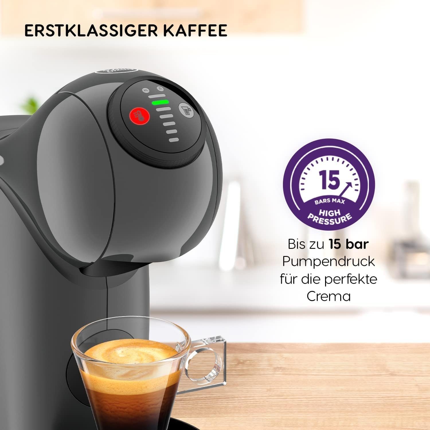 Krups Kapselmaschine Nescafé Dolce Gusto Genio S Kapselmaschine KP243B, 15bar Pumpendruck, 0,8L Wassertank, XL-Funktionalität