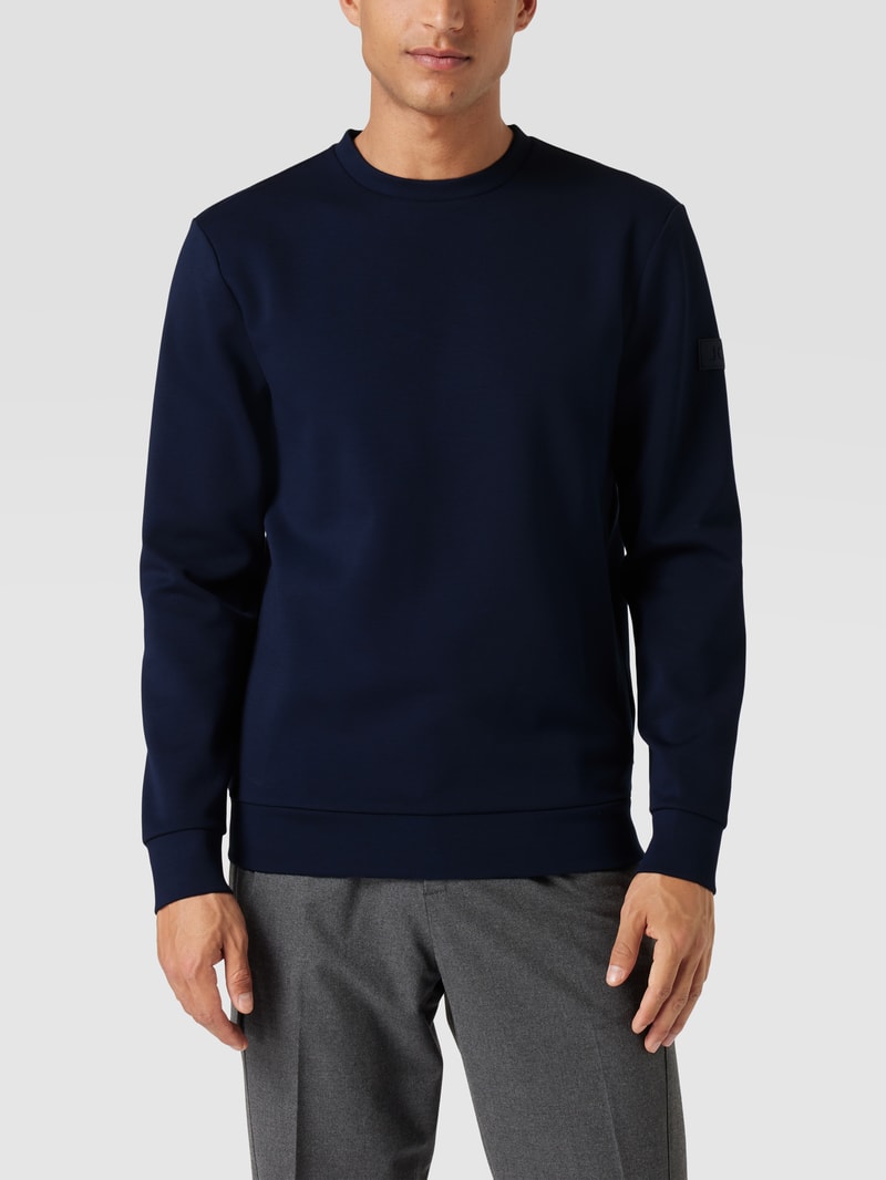 Sweatshirt mit Logo-Patch in marineblau