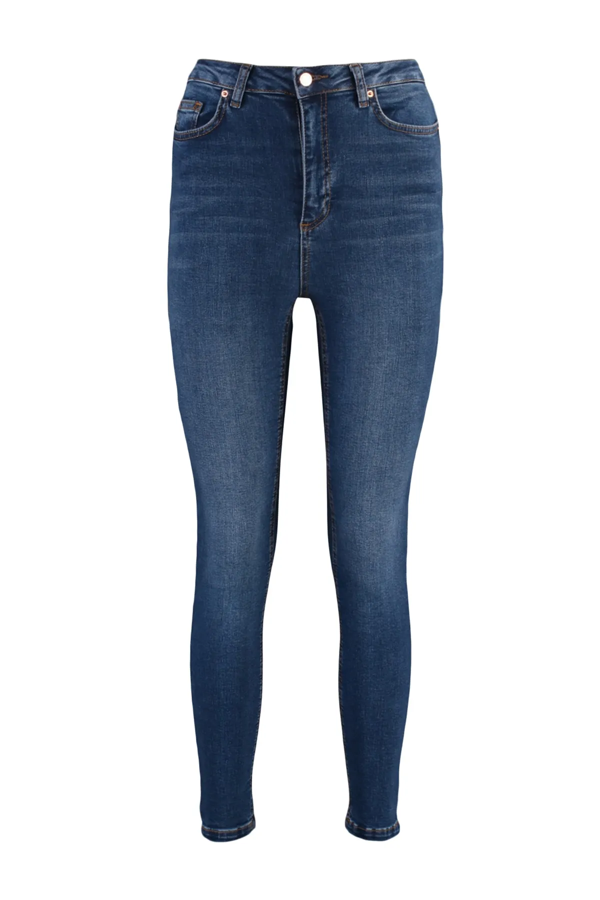 Trendyol Collection  Blaue Skinny Jeans mit hoher Taille TWOAW22JE0366